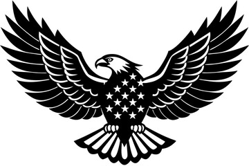 eagle with usa flag vector, usa t-shirt design element illustration
