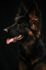 Portrait of a dog on a black background