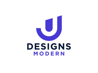 Initial Letter J Logo.  Geometric Shape isolated on White Background. Usable for Business and Branding Logos.