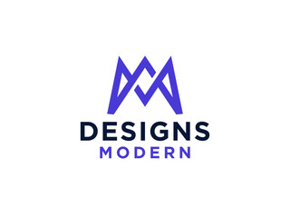 Fototapeta premium Abstract Initial Letter M Logo. Rounded Style with Connected Line. Usable for Business, Science and Technology Logos.