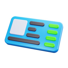 boarding card 3d render icons