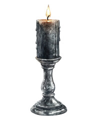 Fototapeta premium haunted evil scary candlestick clip art watercolor illustration