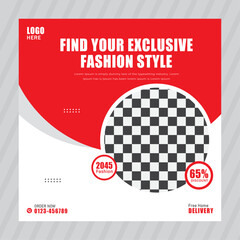 Editable minimal fashion square banner or social media post