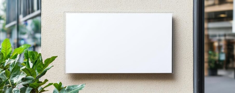 Blank banner store signage design mockup isolated, fiberglass badge clear shop template cantilevered on the wall outside, signboard for logo presentation of pet store