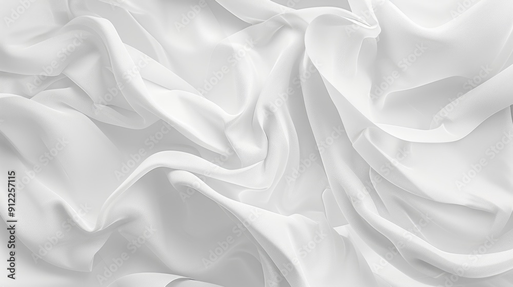 Poster close-up shot of a white fabric with intricate details and texture