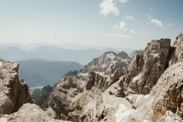 Via ferrata Benini in the Adamello Brenta Dolomites in Italy