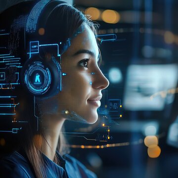 AI-driven customer service, illustrating tech in business