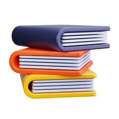 books 3d render icons