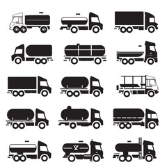 Design very stylish black pictograms that represent truck items icon set