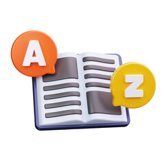 language 3d render icons
