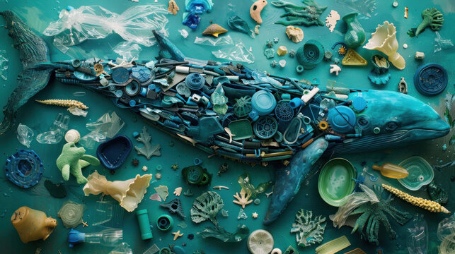 illustration of ocean pollution - Powered by Adobe