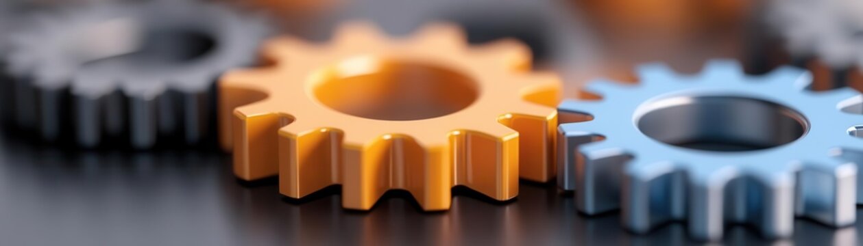 Close-up of colorful gears showcasing mechanical design and innovation in engineering and technology.