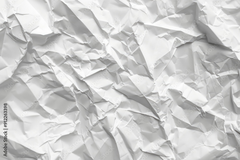 Poster A close-up shot of a crumpled sheet of paper, ideal for use in editorial or educational contexts where a sense of disorganization or chaos is needed