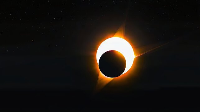 Solar Eclipse Over Dark Sky