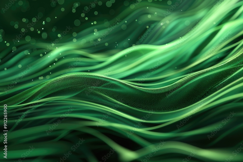 Poster A close up view of a vibrant green wavy pattern, great for use as a texture or design element