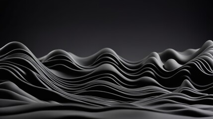 Obraz premium Abstract Black and White Wavy Lines