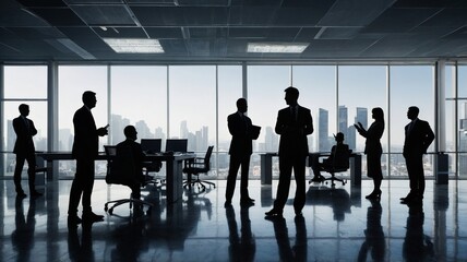 Background concept with business people silhouette