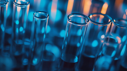 "Glass laboratory chemical test tubes filled with colorful liquids, arranged for analytical, medical, pharmaceutical, and scientific research. The setup highlights precision and experimentation 