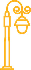 Decorative Street Light Icon Line Art