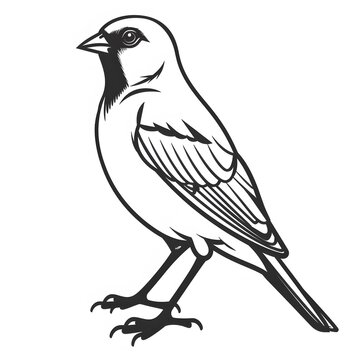 recommend clip art: Black and White Illustration of a Bird