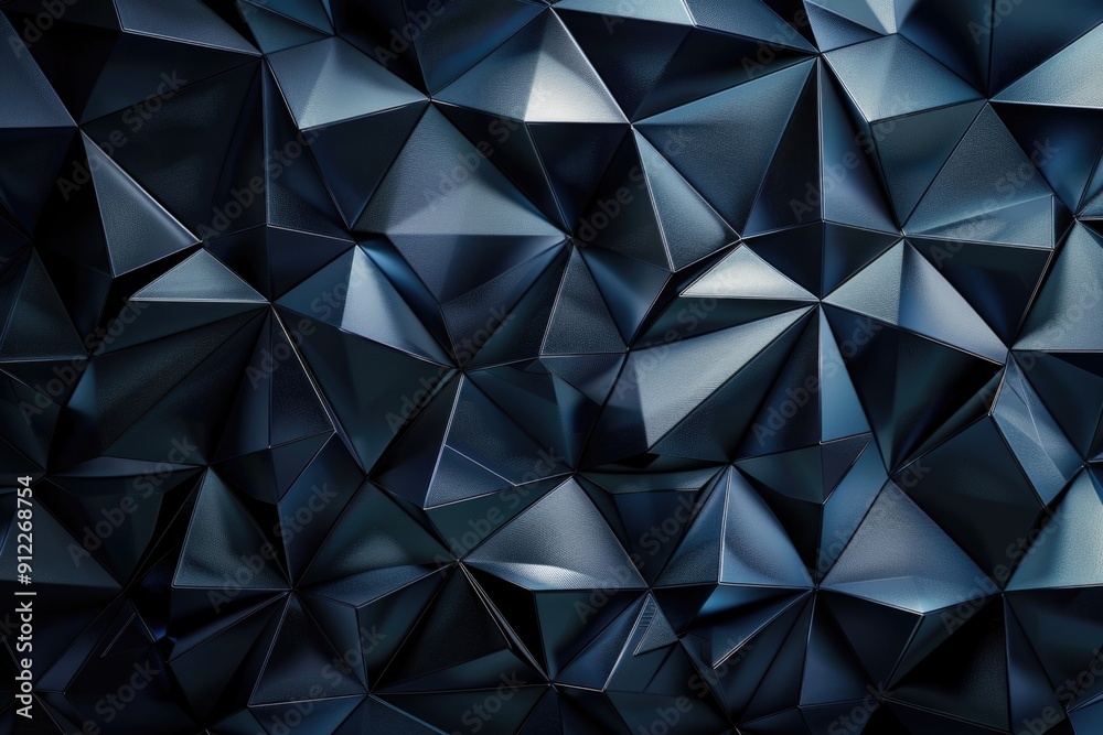 Poster A detailed view of a unique wall structure composed of interconnected triangles