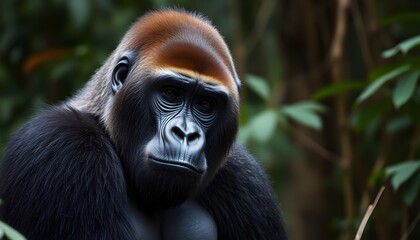 Obraz premium Contemplative Gorilla in the Jungle