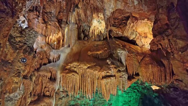 Mira de Aire Caves, Grutas de Mira de Aire at Leiria, Portugal. A set of limestone caves in Porto de Mos, Leiria. Moinhos Velhos