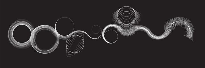 Abstract flow linear fluid  shapes .Curved lines pattern . Music sound wave . Vector illustration