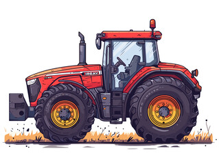 Obraz premium Tractor. Vector illustration. Isolated on white background