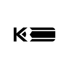 initial letter K with pencil logo vector