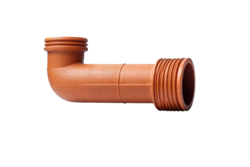 A Rusty Orange 90 Degree Pipe Elbow for Plumbing on a White or Clear Surface PNG Transparent Background.