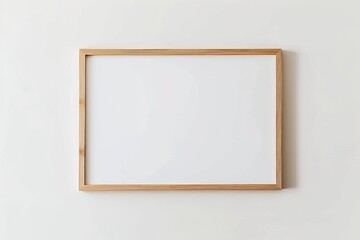 A Simple Wooden Frame on a White Wall