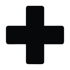 Obraz premium Black plus sign icon. Vector illustration