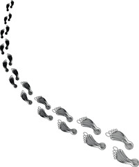 footsteps footprint silhouette - journey in steps