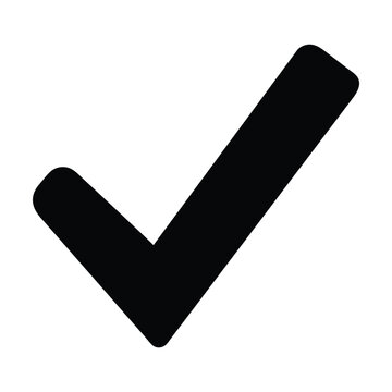 recommend clip art: Black checkmark icon on white background. Vector illustration