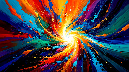 Obraz premium abstract colorful rainbow explosion swirls background