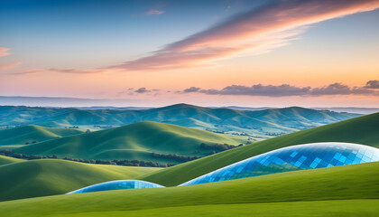 sunrise over the hills