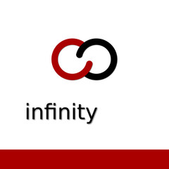 4 infinity logo minimalist logo red and black and white