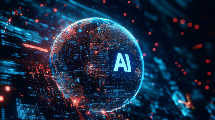 Abstract technology background of high speed global data transfer.