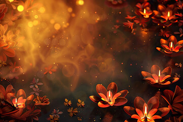 Beautiful greeting card with bright holiday composition for happy and celebrate Diwali