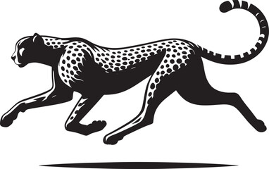 Cheetah Silhouette isolated on white background Minimalist cheetah vector shape icon