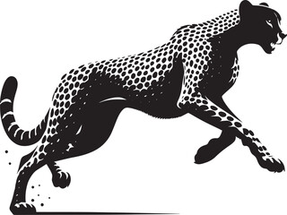 Cheetah Silhouette isolated on white background Minimalist cheetah vector shape icon