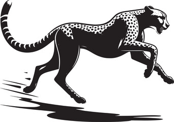 Cheetah Silhouette isolated on white background Minimalist cheetah vector shape icon