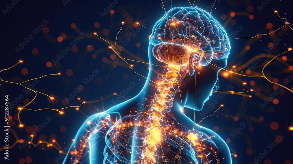 Aufkleber a surreal image of a person with a bright, pulsing brain, ideal for representing innovative thinking