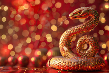 Fototapeta premium Beautiful greeting card with holiday composition for happy and joy celebrate New Year