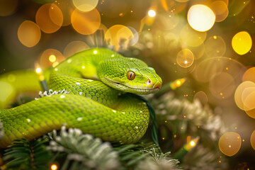 Fototapeta premium Beautiful greeting card with holiday composition for happy and joy celebrate New Year