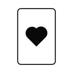 black and white heart card icon