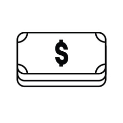 stack of money icon black and white