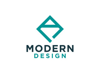 Naklejka premium Letter A Logo Geometric Triangle Flat Vector