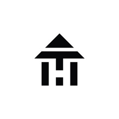 Letter H home/house logo design vector template